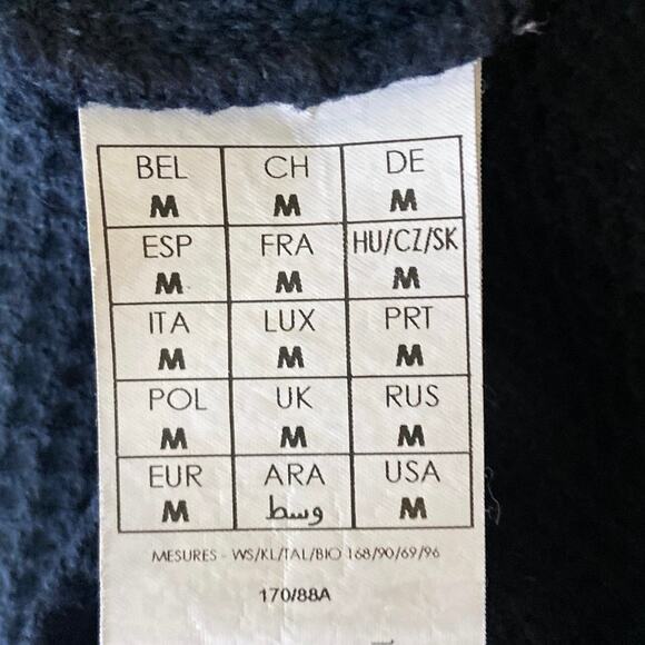 Promod Blue Waffle Knit Rib Trim Crewneck 3/4 Sleeve Career Office Shift Dress M - Picture 5 of 6